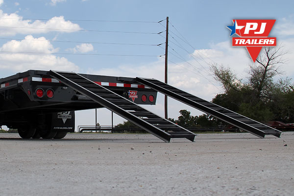 PJ Trailers Straight Deck with 8 ft Slide-in Ramps