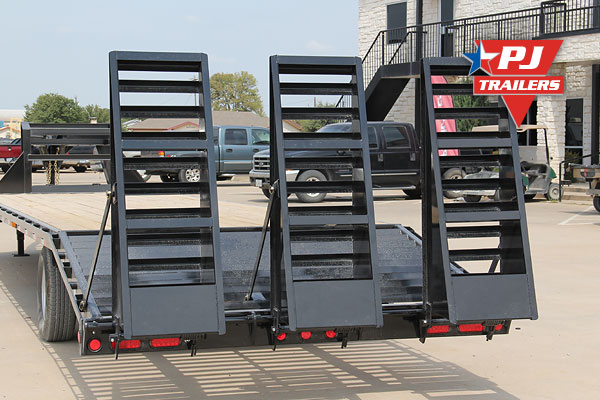  PJ Trailers 5 ft Dovetail with Three Flip Over Ramps